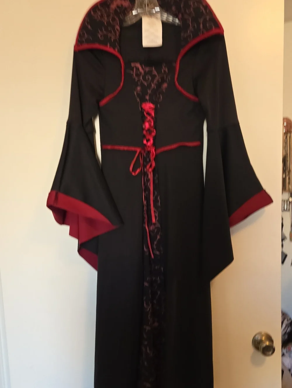 California Costumes Black and Red Vampire Cloak Dress